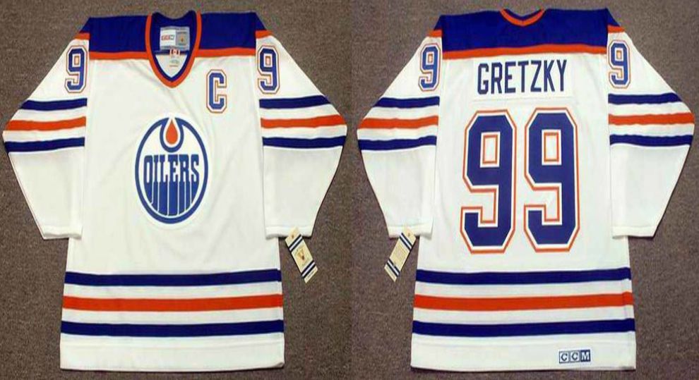 2019 Men Edmonton Oilers 99 Gretzky White CCM NHL jerseys